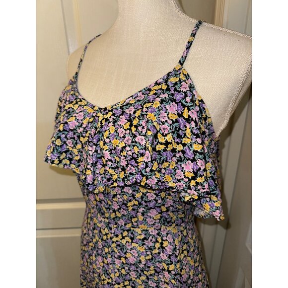 Floral Dress Size Small Dip Hem Maxi Casual Asymmetrical Adjustable Straps Rewin - Picture 8 of 10